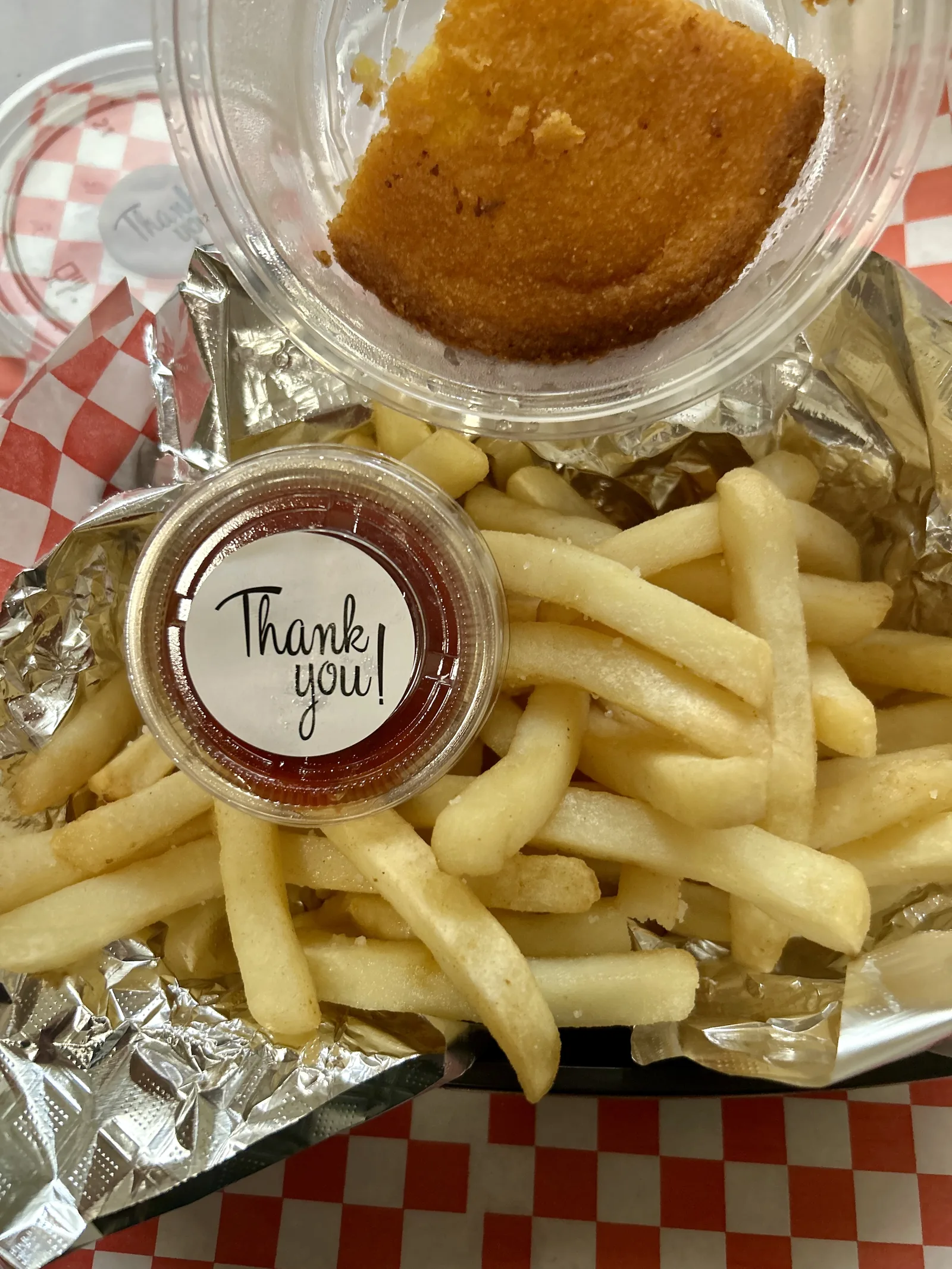 French fries and cornbread